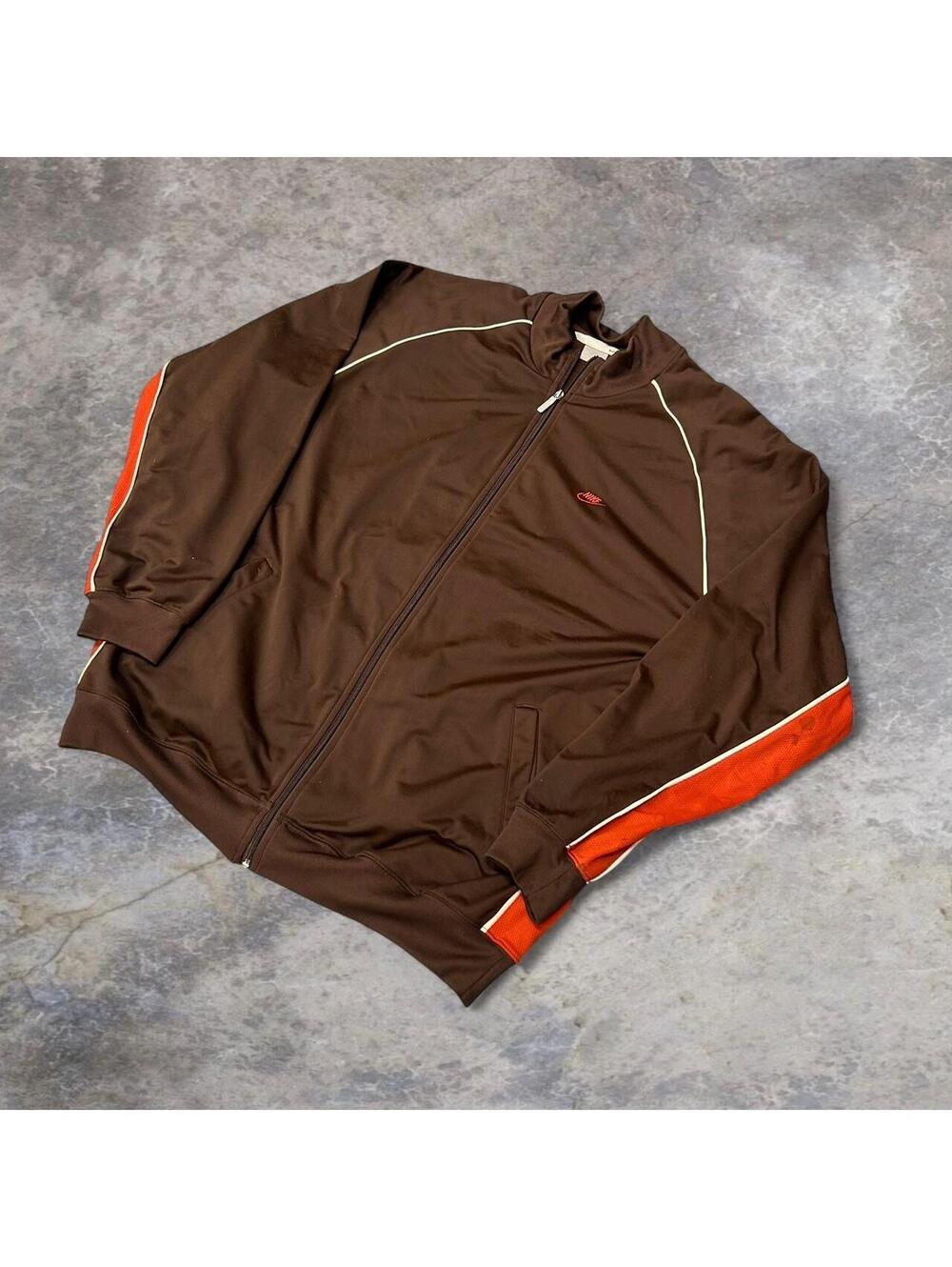Nike brown and orange zip up jacket nike